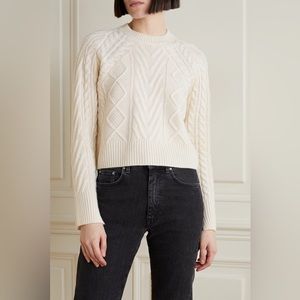 New Rag Bone Pierce Cable-knit Cashmere Jumper In Ivory